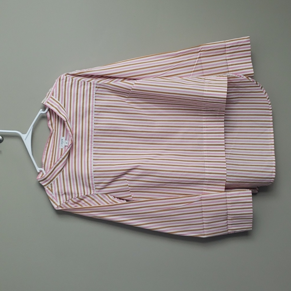 J Crew Striped High Low Blouse